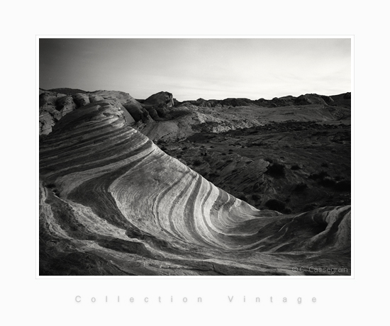 Rainbow Wave - Black & White, Valley of Fire, Nevada (Zebra Wave)